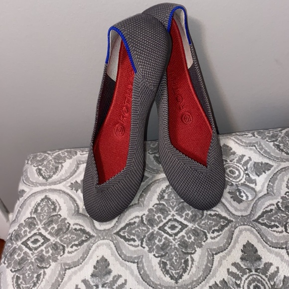 Rothy grey with red inserts ballerina flats Excellent like new condition 5.5 - Picture 3 of 16